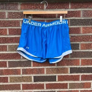 Under Armour Blue and White Athletic Loose Mid Rise Shorts